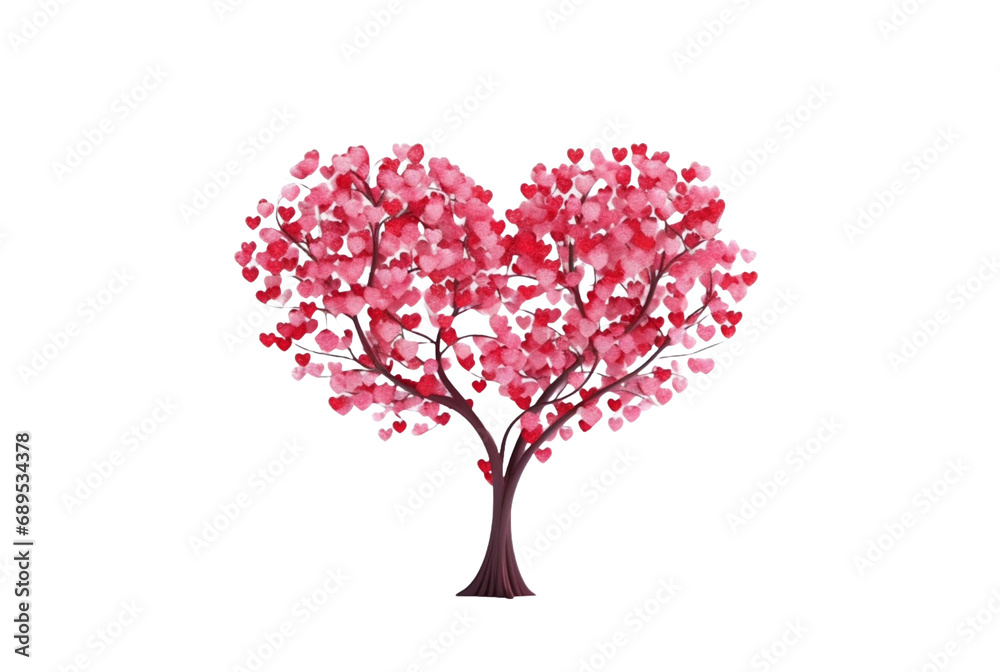 Fototapeta premium love shape tree isolated transparent background. generative ai