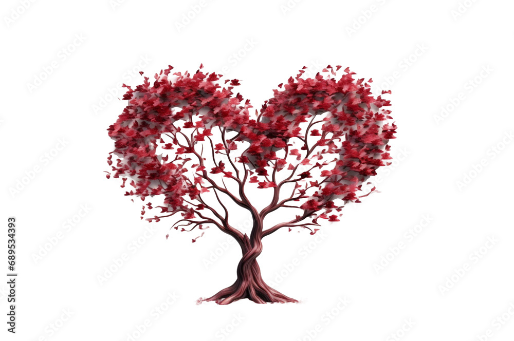 Obraz premium love shape tree isolated transparent background. generative ai