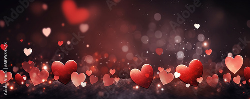Hearts for Valentine's Day, bokeh