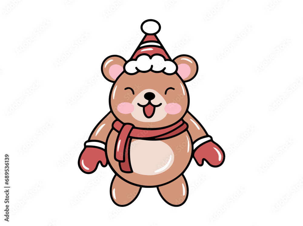 Obraz premium Christmas Bear Illustration
