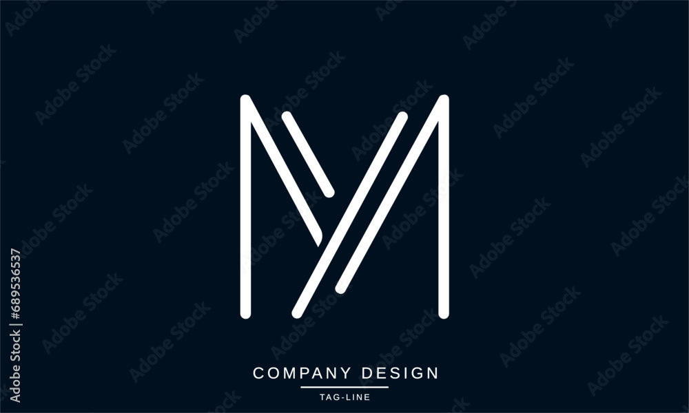 YM, MY, Abstract Letters Logo Monogram YM, MY, Abstract Letters Logo Monogram