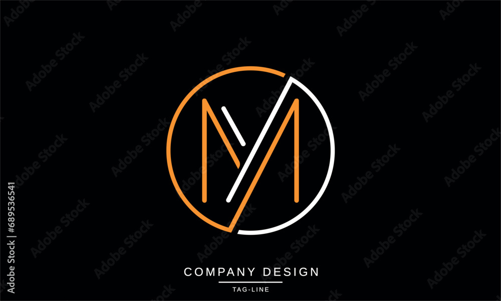 YM, MY, Abstract Letters Logo Monogram YM, MY, Abstract Letters Logo Monogram