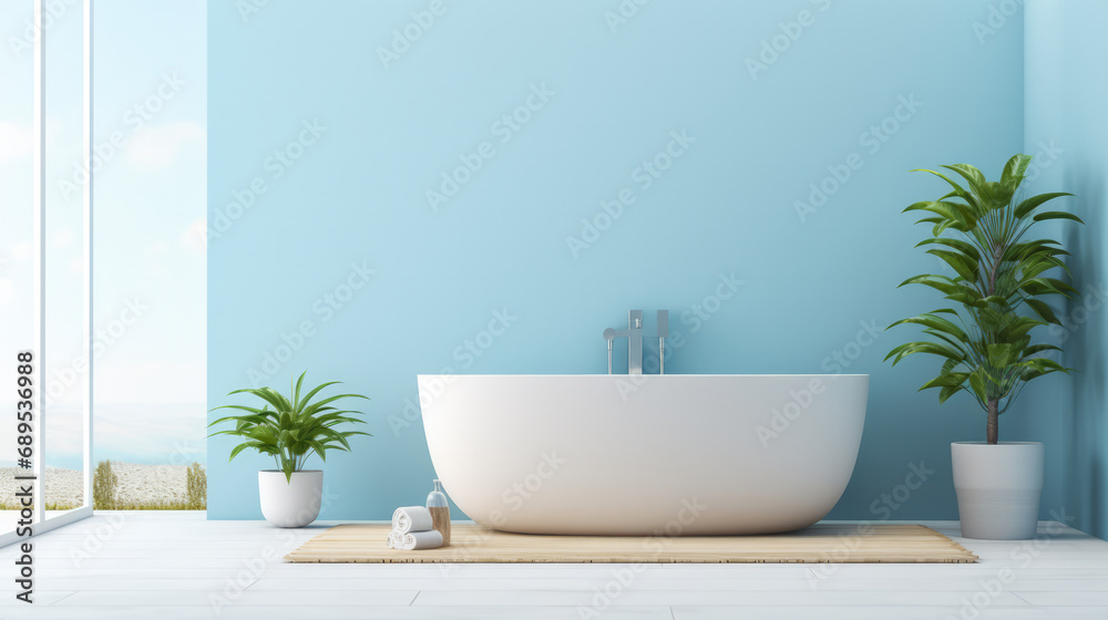Fototapeta premium Elegant minimalist bathroom design