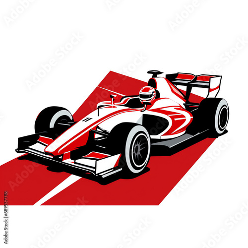 a red and white race car