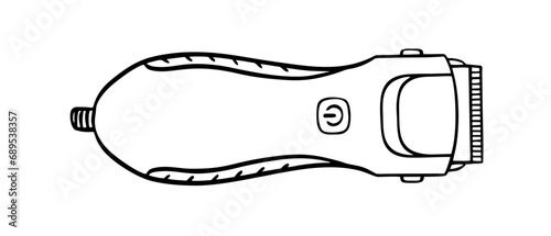 A pet grooming machine. Pet grooming. Doodle style hand drawn. Vector illustration.