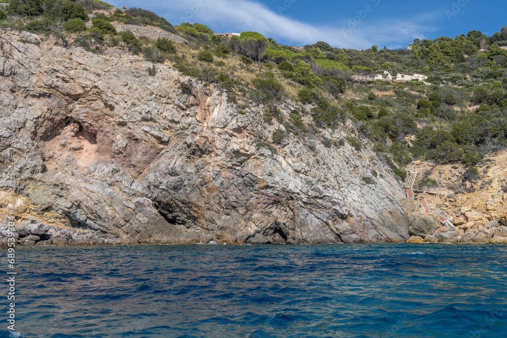 cliffs at Cala del Gesso cove, Argentario, Italy