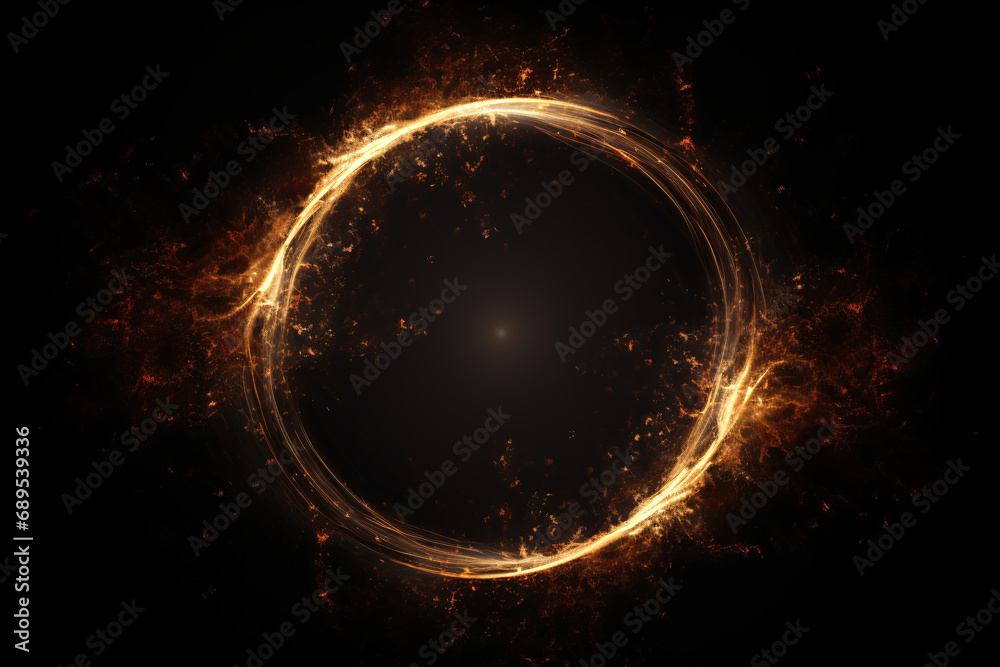 Flares Light Circle Black Background Technology Concept Flares Light Circle Black Background Technology Concept