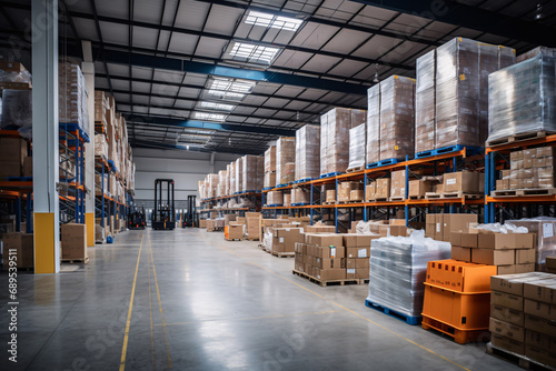 Large Warehouse with Pallet Racks, Industrial Storage Solutions