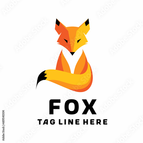 Fox logo design vector image