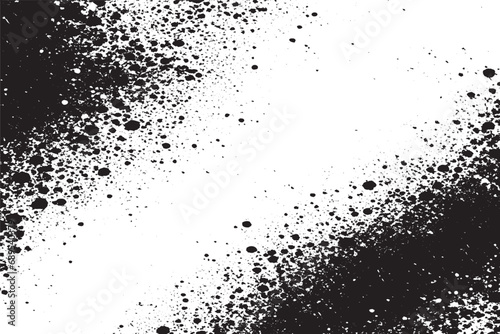wall black grungy overlay texture on white background, vector illustration rough weathered texture