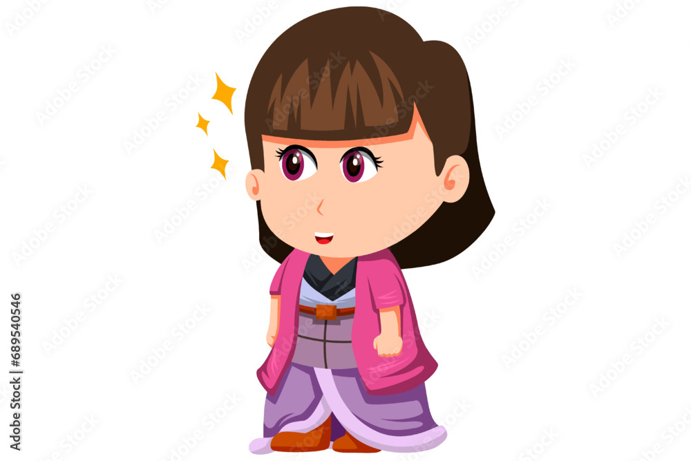 Cute Girl Character Design Illustration