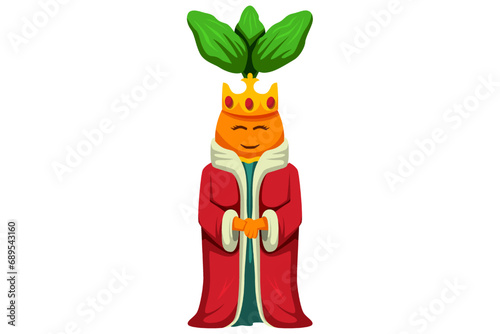 Cute Carrot Character Design Illustration