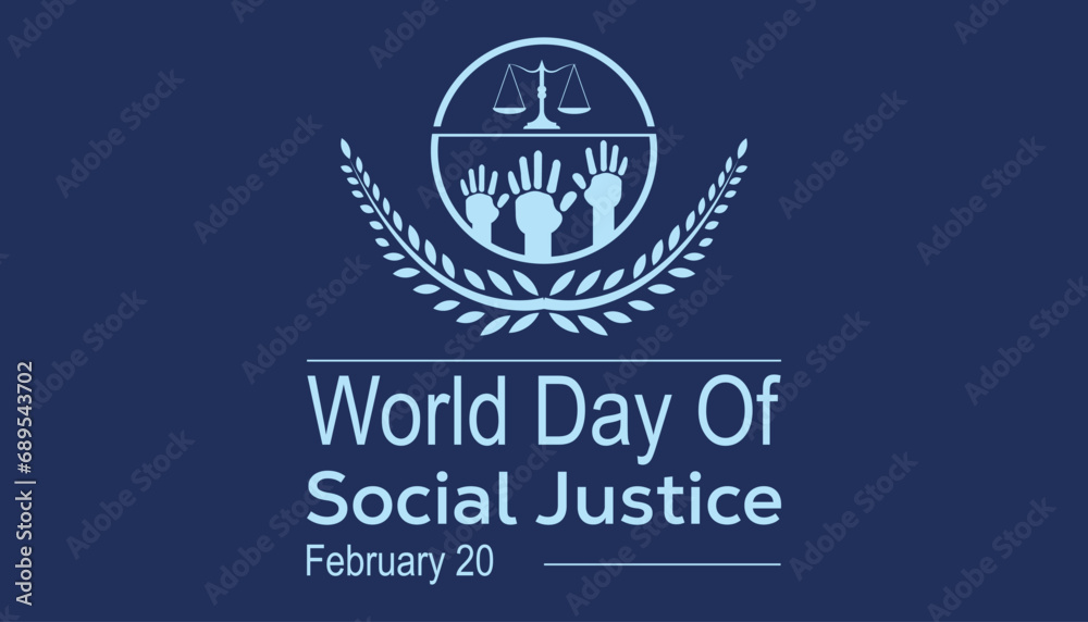 Vector illustration on the theme of World Day of Social Justice observed each year during February.banner, Holiday, poster, card and background design.