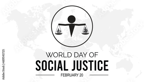 Vector illustration on the theme of World Day of Social Justice observed each year during February.banner, Holiday, poster, card and background design.