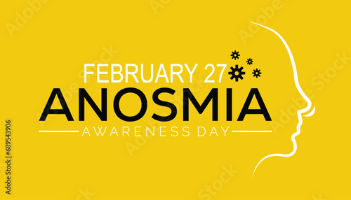 Vector illustration on the theme of Anosmia Awareness Day observed each year during February.banner, Holiday, poster, card and background design.