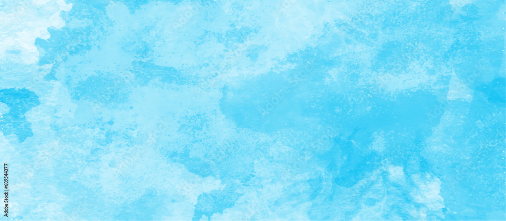 Abstract Blue sky with delicate cumulus white clouds, Horizon Clear Spring Sky in Morning with tiny clouds, blue sky with white cumulus clouds and watercolor shades, panorama blue sky vector backdrop.