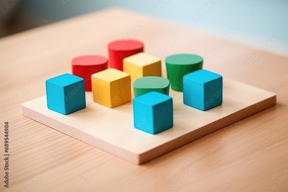 Kids wood game with geometric shapes. logical thinking, business logic, solutions, rational, success goals and strategy concepts. sorter with geometric figures from wood Kids wood game with geometric shapes. logical thinking, business logic, solutions, rational, success goals and strategy concepts. sorter with geometric figures from wood