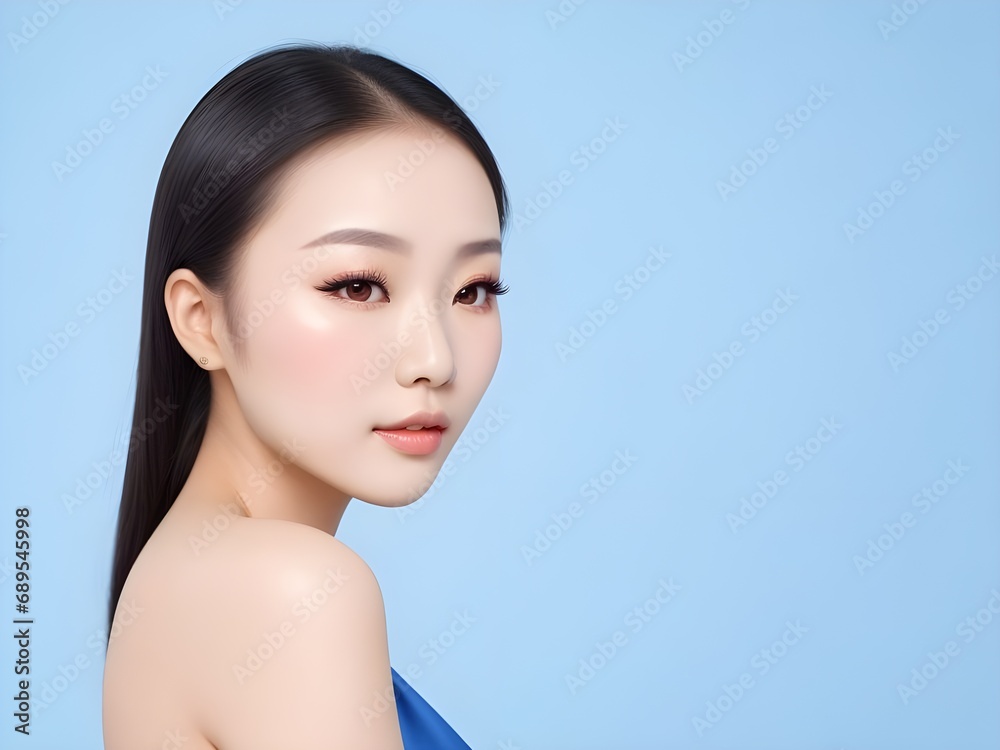 portrait of a woman soft skin in studio room