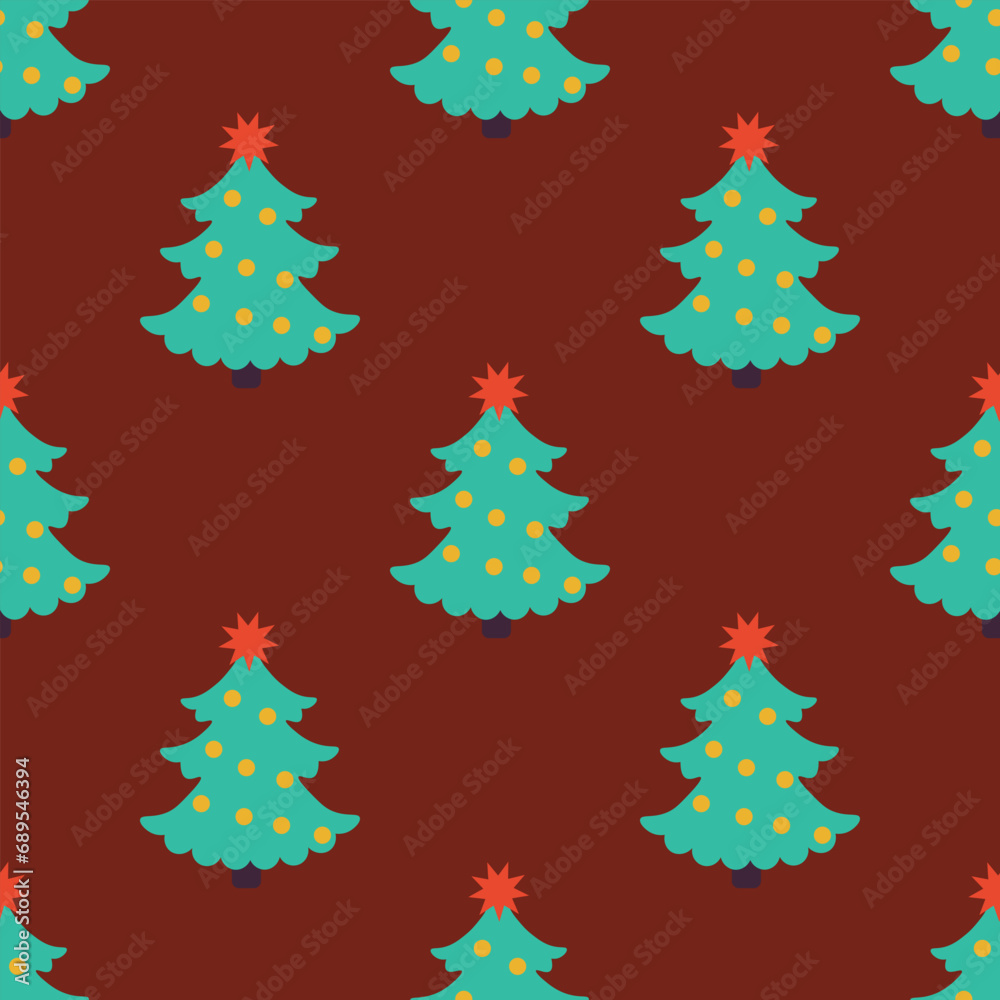Christmas seamless pattern. New year texture for print, wrapping paper, design, fabric, decor, gift. Trendy modern holiday print.Vector illustration