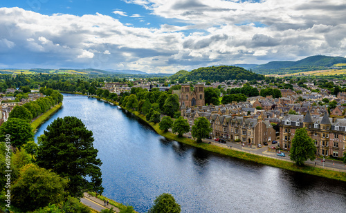 Fototapeta Naklejka Na Ścianę i Meble -  Inverness city view with Noss River