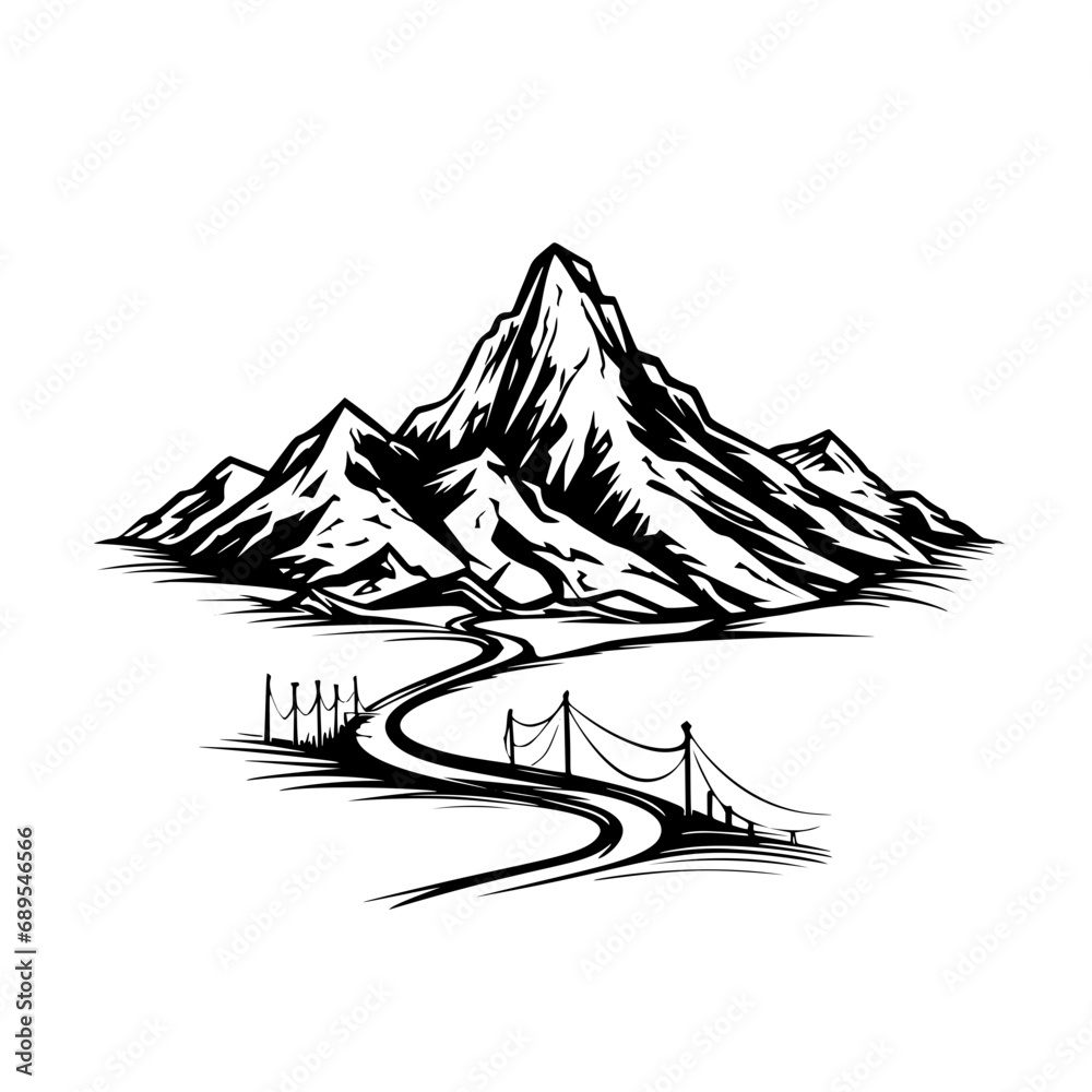 Mountains Logo Concept designs, themes, templates and vector, duck logo vector and illustration,	