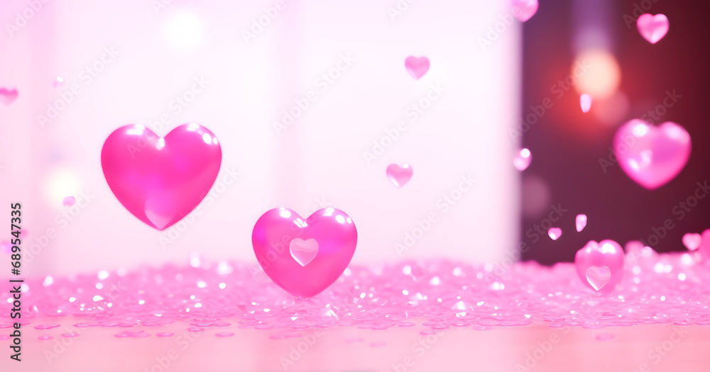 Pink hearts for Valentine's Day