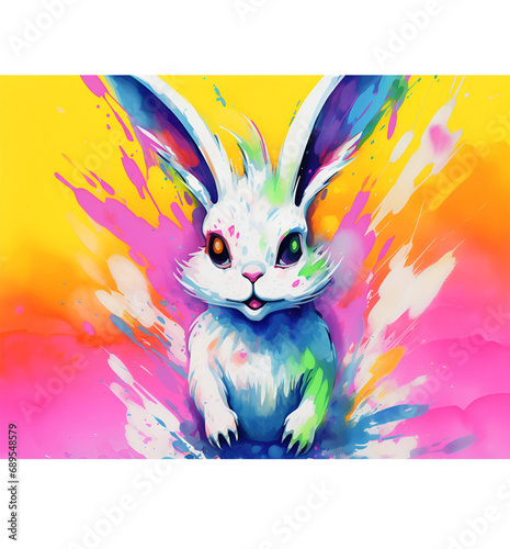 happy easter bunny，服装兔子印刷图案，印刷图案，室内艺术挂画 © 国庆
