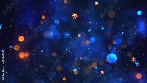 Christmas Theme Snow and Snowflakes Background Animation with Seamless Loop, High Quality Christmas Animation for Holiday Seasons, Extend the duration easily with Seamless Loop photo