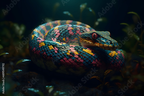 Beautiful snake in the wild. 