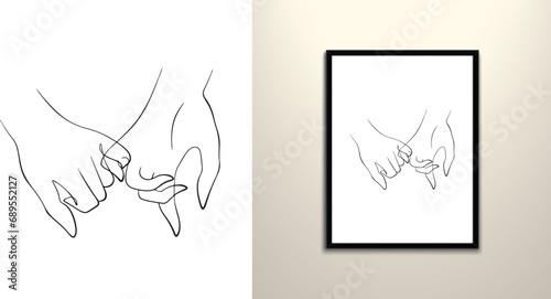 A couple hands line art 