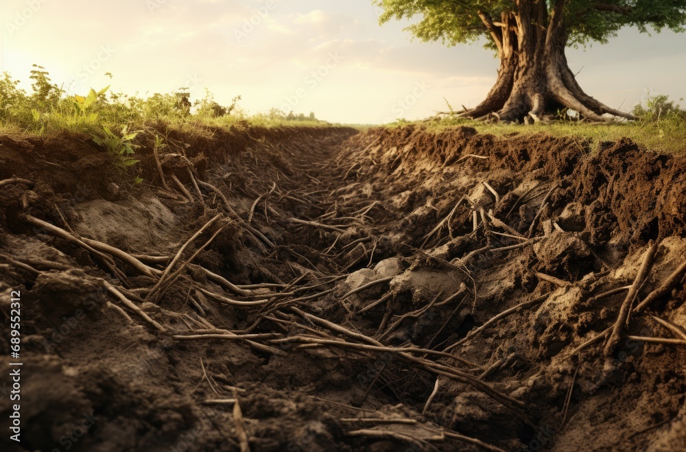 trees with strong roots embedded in the ground until they come out of the ground trees with strong roots embedded in the ground until they come out of the ground
