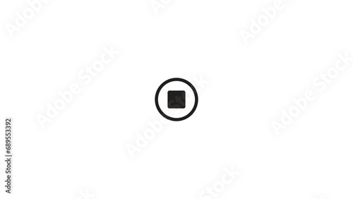 4k transparent stop button for media player, online media player button icon