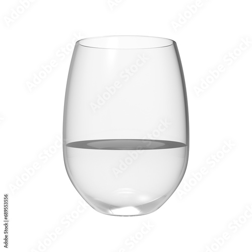 Glass of water isolated no background.
