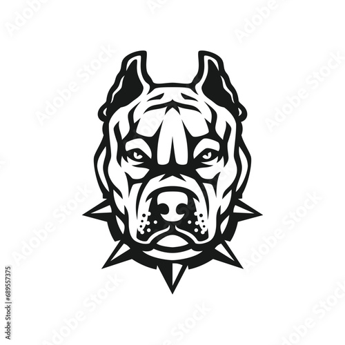 pit bull head logo vector icon illustration