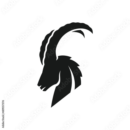 mountain goat head logo vector icon illustration.