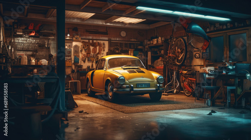 Modern garage car interior