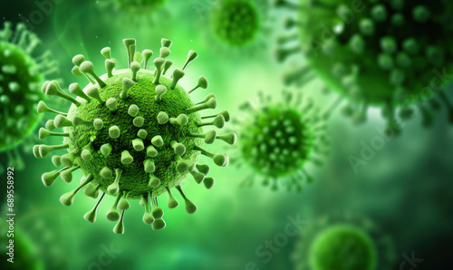 Coronavirus outbreak microscopic view of dangerous virus