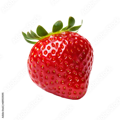 Strawberry fruit isolated on transparent background.