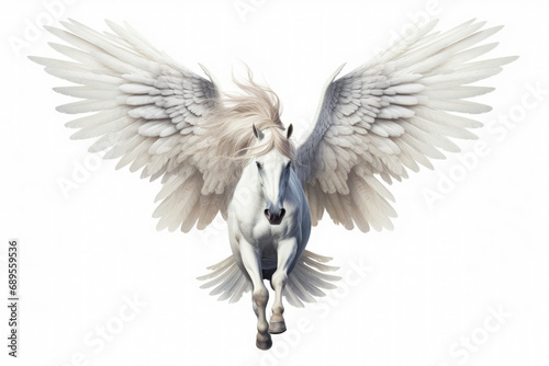 statue of the winged horse Pegasus on a white background.