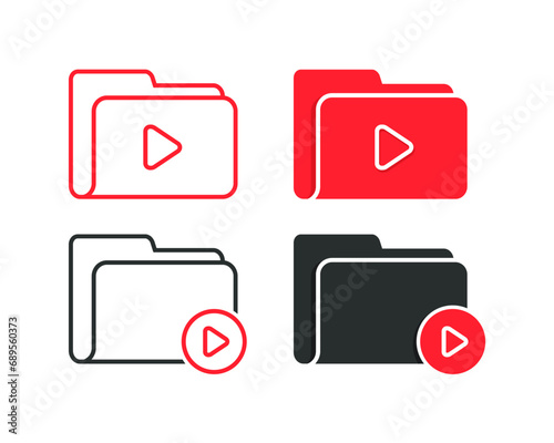 Folder archive video icon. Illustration vector © YoGinta