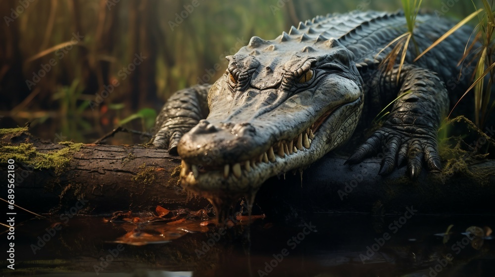 Wild Alligator In Nature
