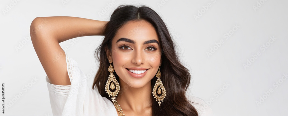Beautiful Moroccan good woman nice fashion half body eye contact Beautiful Moroccan good woman nice fashion half body eye contact