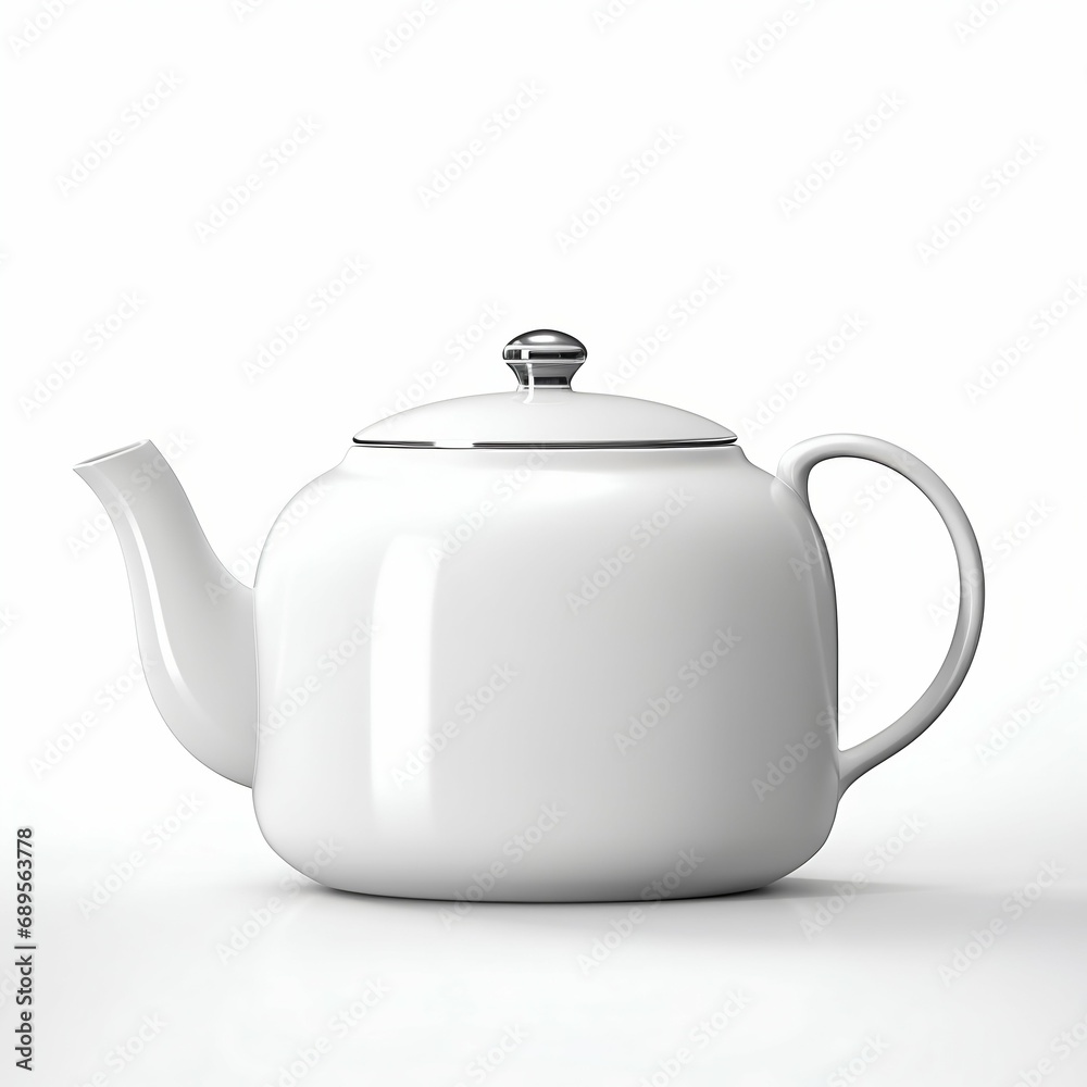Modern Ceramic Teapot Isolated on White Background. Generative ai Modern Ceramic Teapot Isolated on White Background. Generative ai