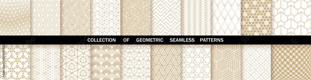 custom made wallpaper toronto digitalGeometric set of seamless gold and white patterns. Simple vector graphics