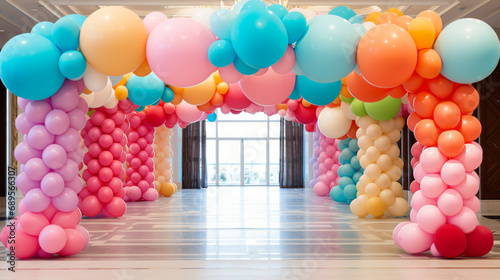 Colorful balloons decoration photo