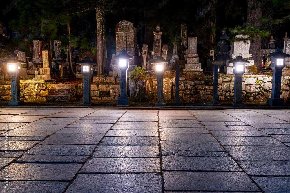 Stone lanterns in Okunoin cemetery