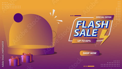 Colorful Discount Flash Sale Podium. Special Offer Composition. Vector illustration EPS 10 