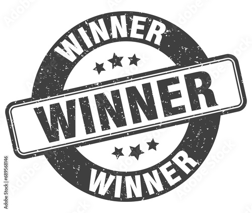 winner stamp. winner label. round grunge sign