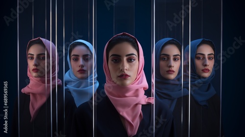  group of iranian women standing confident