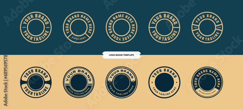 logo badge template with circle layout with text editable for clothing, sport, and apparel photo